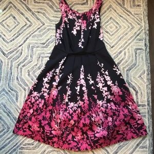 White House Black Market Black and Pink Dress